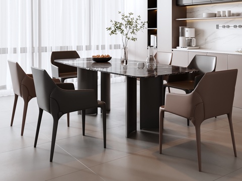 Italian Dining Table and Chair Combination