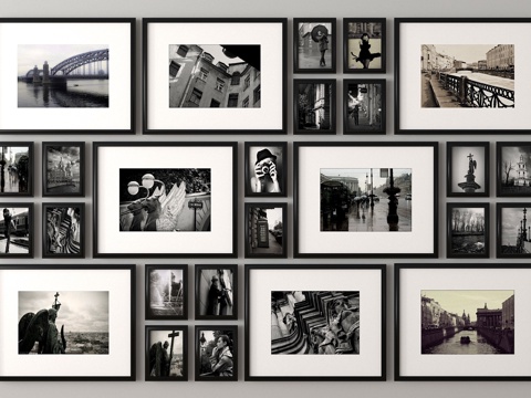 Black and white old photo decorative painting photo wall photo frame