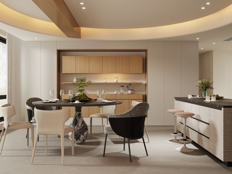 Modern Home DiningRoom Round Table Restaurant Island Restaurant Open Restaurant