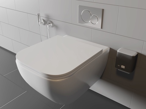 Modern wall-mounted toilet button tissue box flusher