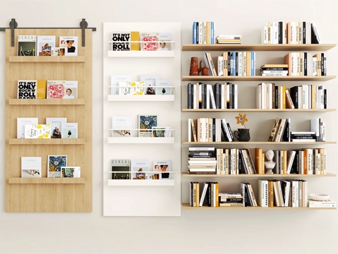 Modern Wall-Mounted Bookshelf Book Ornaments