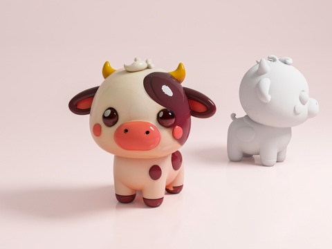 Cow Cow Animal Handmade Ornaments Cartoon Game Character Props Sculpture