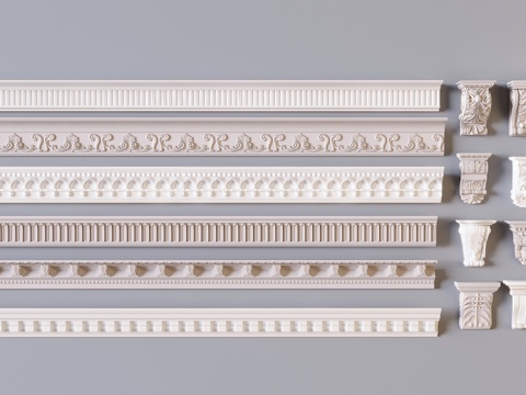 French plaster line French carved plaster skirting line French pu line