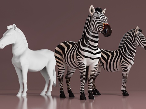 Zebra Animal Sculpture Ornaments Toy Props Handmade Print Beautiful Chen Scene