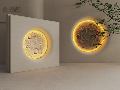 Modern moon wall lamp embedded moon lamp gypsum moon lamp modern Decorative Light round Stone Art Lamp