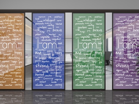 Modern glass partition