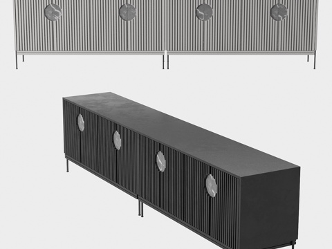 Neo-Chinese Style Wall Decorations TV Cabinet