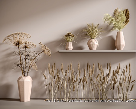 Reed Wheat Ear Vase Flower arrangement
