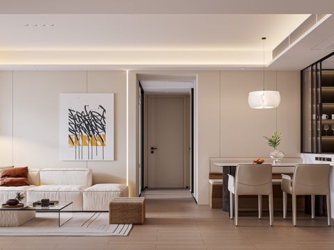 Cream Style Living&Dining Room Toilet