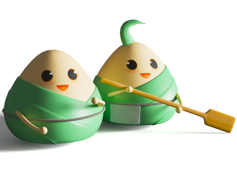 Cartoon zongzi dragon boat festival three-dimensional dragon boat festival antique creative zongzi cartoon zongzi cartoon end