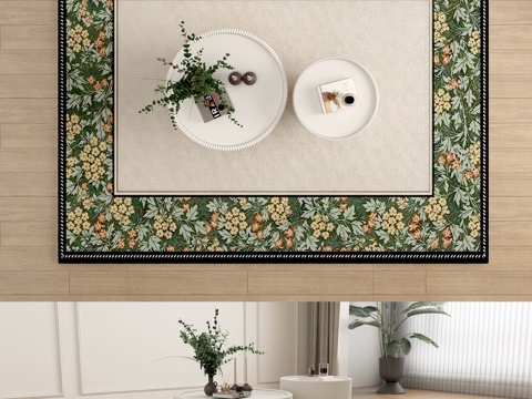 middle ancient plant pattern carpet
