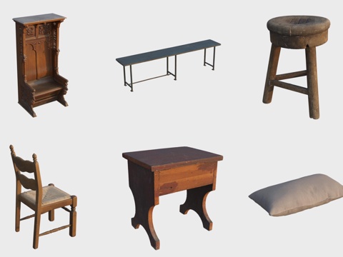 European Classical Life Supplies Shoe Stool Table Stool Pillow Chair