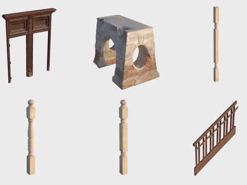 Building components Wooden door Wooden post guardrail