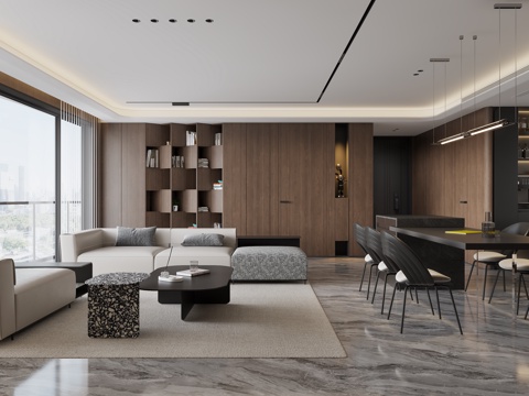 Italian Living&Dining Room Modern Guest DiningRoom Affordable Luxury Style Guest Restaurant Large Flat Floor