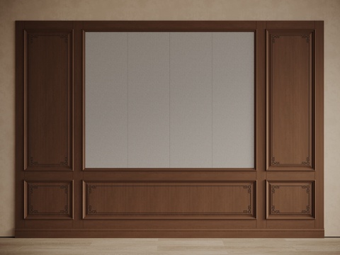Neo-Chinese Style Mid-century Style Sofa Wall Bed Background Wall Wood Decorative Background Wall