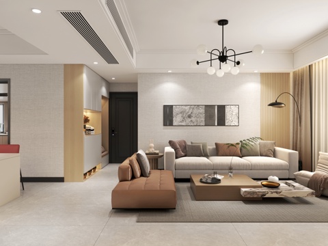 Modern Living&Dining Room Chandelier Sofa Coffee Table Combination Island Table Dining Table and Chair Combination Wine Cabinet Shoe Cabinet