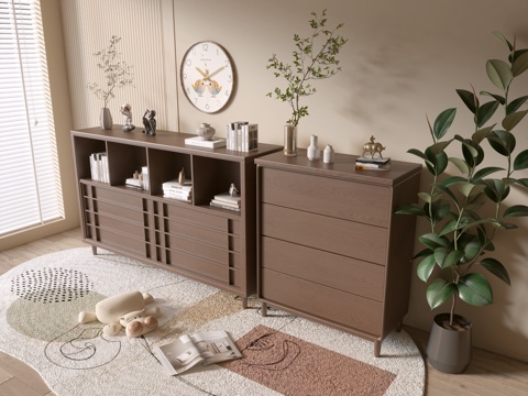 Modern Wood Grain Cabinet Minimized Style Cabinet Whole Cabinet Sideboard Balcony Cabinet Storage Cabinet