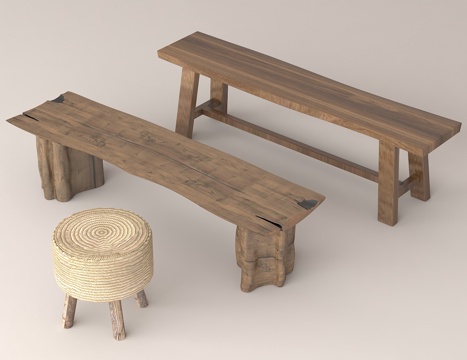 Log Furniture Solid Wood Bench Natural Wind Furniture