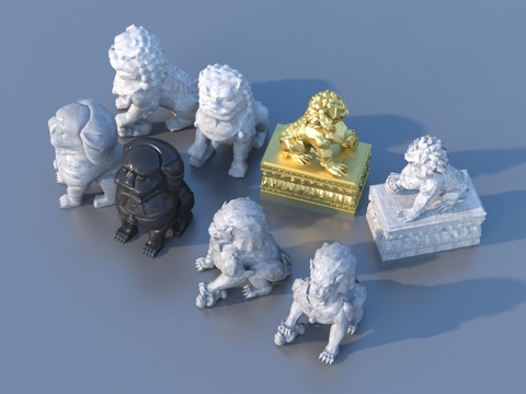 lion unicorn god beast stone lion