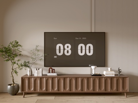 Modern Wood Grain TV Cabinet Simple Side Cabinet Bucket Cabinet Low Cabinet Whole Cabinet Sideboard