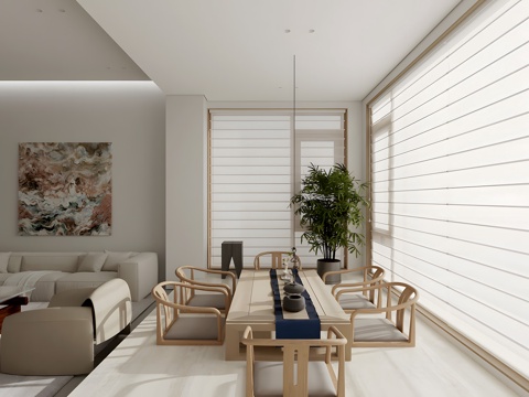 New Chinese Tatami Tea Room Tea Tasting Area Balcony Tea Room Tea House Tatami Tea Table and Chair