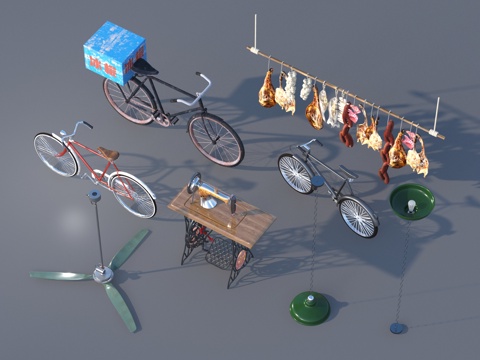 sewing machine fan bicycle food