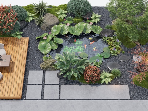 Modern Garden Landscape landscape plants courtyard sketch courtyard landscape moss plants