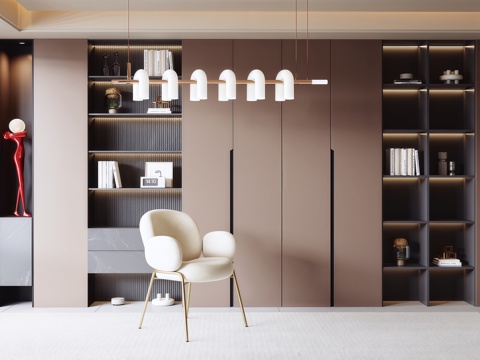 Modern Italian Bookcase Chandelier Lazy Person Single Sofa Bookcase Ornaments
