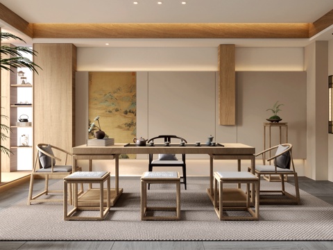 New Chinese Tea Room Tea Table and Chair Combination