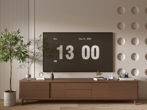 Modern Wood Grain TV Cabinet Simple Side Cabinet Bucket Cabinet Low Cabinet Whole Cabinet Sideboard