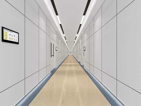 modern hospital aisle