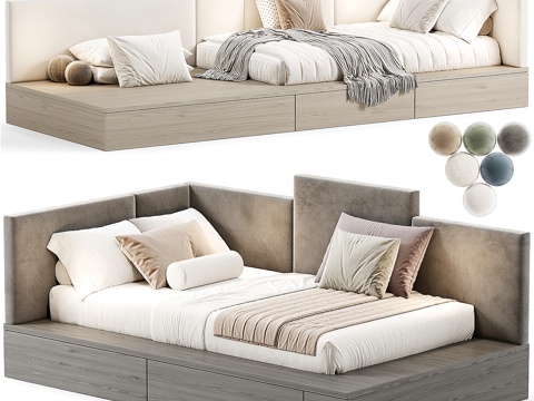 Modern Cream Style Children's Cloth Bed