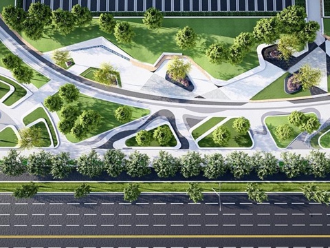 Modern Pocket Park Linear Park Landscape