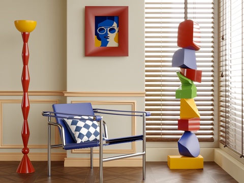 Modern Bauhaus Lounge Chair Dopamine Leisure Chair Floor Lamp Sculpture Ornaments