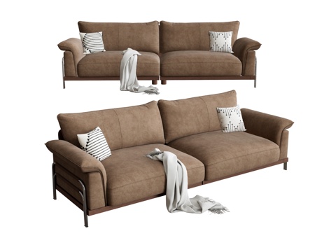 Multiplayer Sofa Leather Sofa Pillow Blanket Decorative Sofa Long Sofa