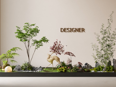 Modern interior landscape landscape landscape landscape tree stone landscape sketch Neo-Chinese Style stone