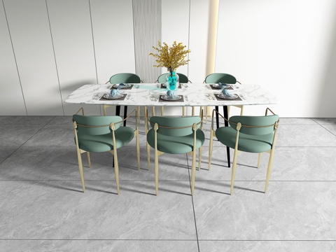 Affordable Luxury Style Modern Dining Table and Chair Combination