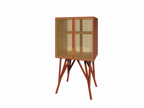 Modern New Chinese-style Rattan Side Cabinet Decorative Cabinet