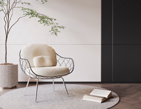 Modern Lounge Chair Book Chair Iron Leisure Chair Sofa Chair Simple Leisure Chair