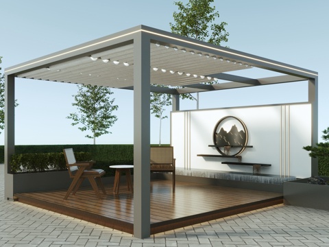 Modern minimalist gallery frame_metal gallery frame_courtyard gallery frame