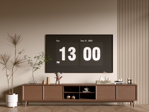 Modern Wood Grain TV Cabinet Simple Side Cabinet Bucket Cabinet Low Cabinet Whole Cabinet Sideboard