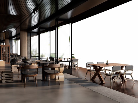 DiningRoom Western Restaurant Ceiling Dining Table and Chair Dining Chair Lounge Chair Stool Wine Set Wine Cabinet Plant Pendulum