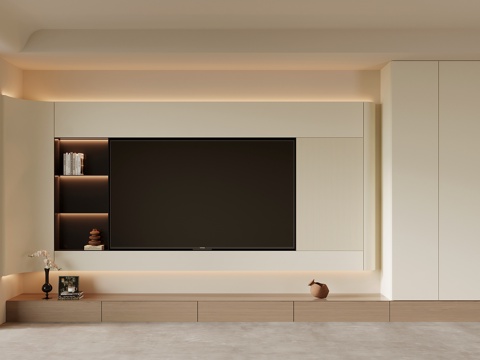 Modern Cream Style TV Wall TV Cabinet