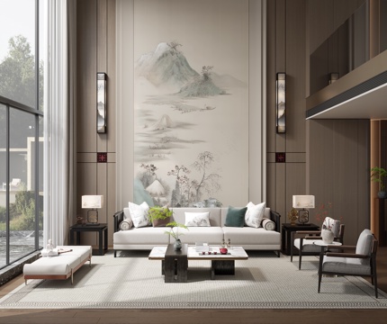 Song Style Aesthetic Villa Living Room