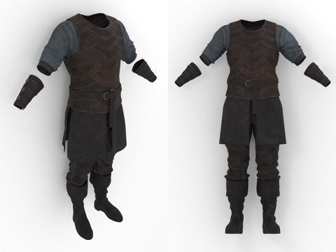 Leather Armor Belt Boots Clothes