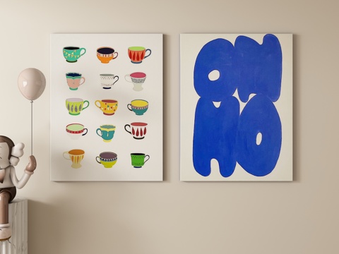 Modern Cream Style Abstract Decorative Painting Hanging Painting