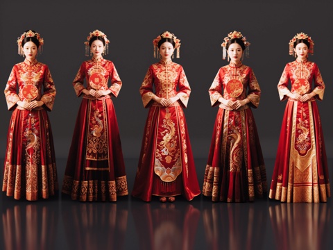 2D Modern Figure Chinese Bride Chinese Wedding Chinese Wedding Bride Modern Beauty