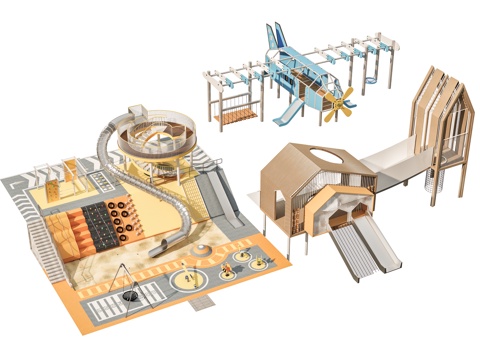Modern Landscape Park Children's Playground City Sports Park Children's Slide Entertainment Equipment