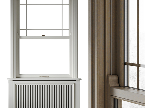 American style simple wooden window up and down sliding window