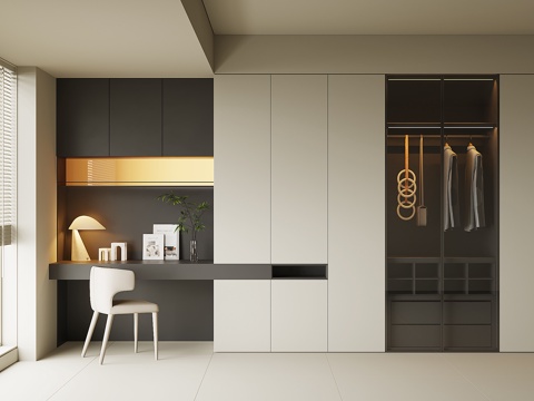 Modern desk integrated cabinet